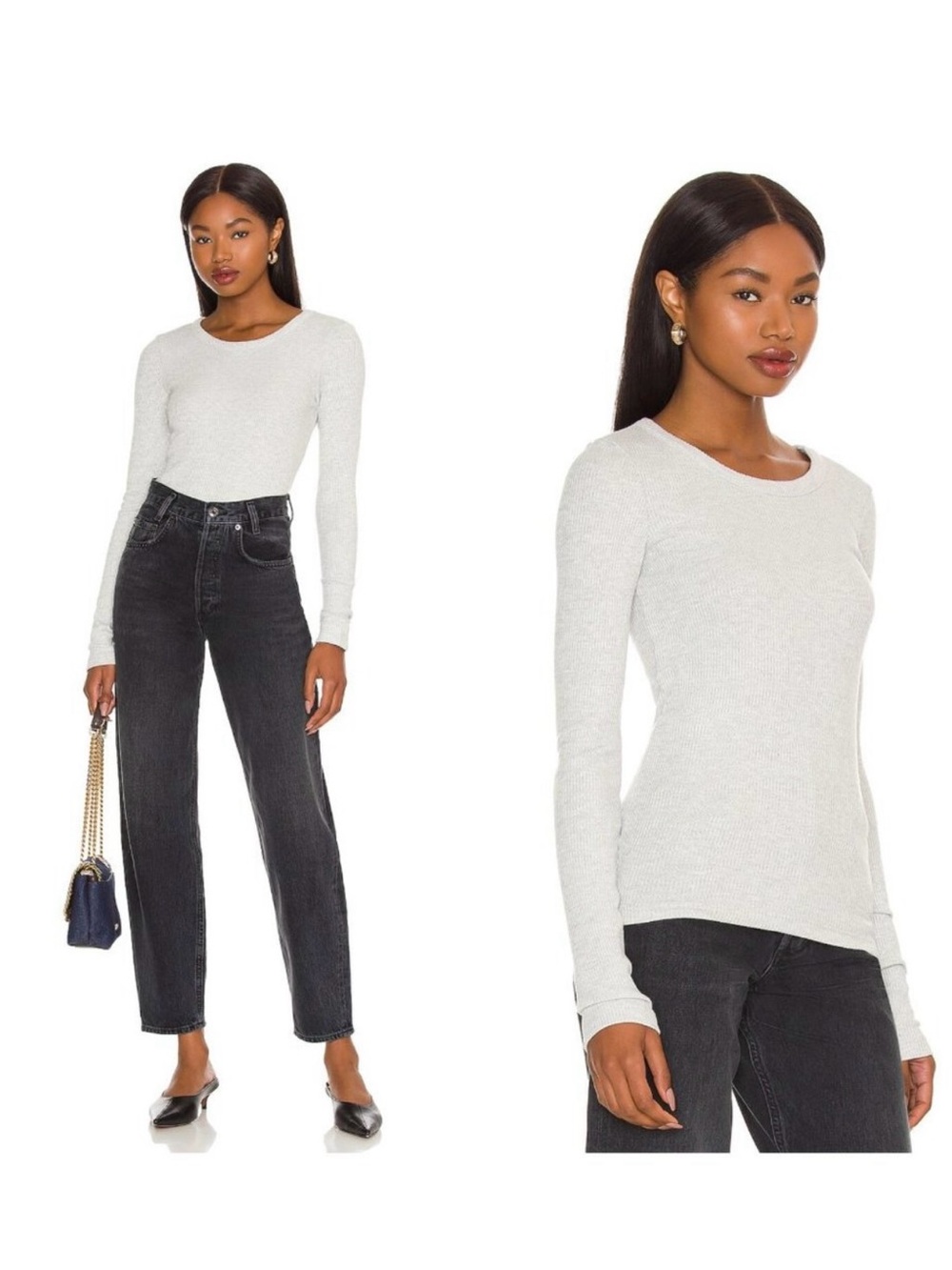 AGOLDE Maya Scoop Neck Long Sleeve Size XS